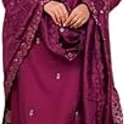 Women's Chanderi Silk Embroidered Salwar Kurti Pant and Duaptta Set with V Neck 3/4 Sleeves Regular Straight Length | Salwar Kurta Set for Women-image-16