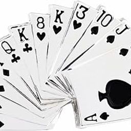 Game of Cards Silver Rhodium Plated Brooch Set for Men-image-71
