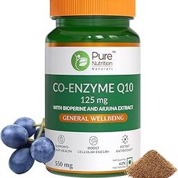 Pure Nutrition Bio Coenzyme Q10 125mg 60 Veg Capsules, High Absorption CoQ10 Supplement with Bioperine® & Arjuna Extract for Heart & Brain Health, Boosts Cellular Energy, Immunity, Male Fertility-image-42