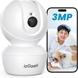 ieGeek 3MP 2K CCTV Camera for Home Indoor, WiFi Security Camera, 360° Pan/Tilt, Two-Way Audio, Motion Tracking, Human Detection, Night Vision, Alexa-18