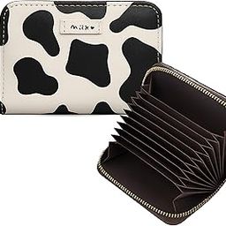 Cartoon PU Leather Card Holder – Durable & Stylish Credit/Debit Card Wallet Compact & Lightweight Travel Organizer for ATM & ID Cards with 11 Card Slots-(Cow White)-picture-50