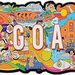 SkyWalker India Souvenir Wooden MDF Goa Fridge Magnet (Multicolour)-image-58