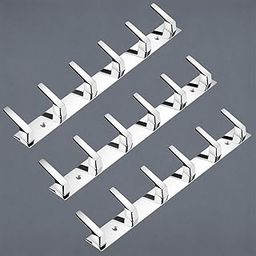 HingeMinds Stainless Steel Cloth Hanger for Wall, Clothes Hook Hangers Door Mounted, Bathroom Hooks for Hanging Towel, Wall Mount Shirt Hangers, Dress Holder Hooks - 6 Pin, Pack of 3, Silver-image-52