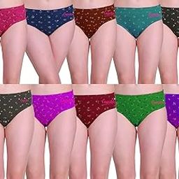 Women's Cotton Hipster Panty Mid Rise Bikini Briefs Pack of 10-image-30