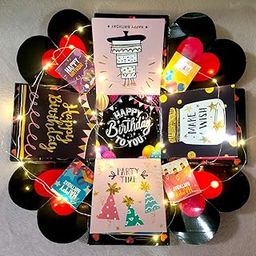 8 Layers Happy Birthday Surprise Paper Box With Led Musk Candle Lights(16 X 16 Cm Close,42 X 42 Cm Open),Black-image-77