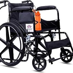 Trycare Premium Lightweight Folding Wheelchair for Old People and Disabled Patient Adults with Hand Breaks, Adjustable Footrests, Padded Armrests, Side Pouch and Water Bottle Holder - Supports upto 150Kg (T-909)-image-76