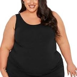 Plus Size Tank Top for Women Camisole Summer Basic Cotton Udershirts Pack of 1 Plus Size-image-39