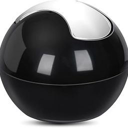 Jaypee Plus Counter Top Bin Plastic Dustbin with Chrome Finish Swivel Top |Light Weight Compact and Stylish Waste Bin for Home and Office Desk |Black-15