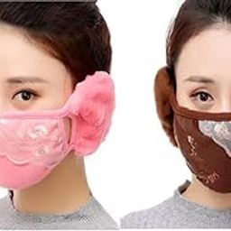 Warm Mask, Winter Mouth Muffle/Earmuffs/Unisex Winter Mouth Muffle/Earmuffs/Ear Winter Mask/Mask For Women_Pack Of 02-image-58