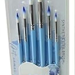 53 Arts 6PCS Round Paint Brush Set – Artist Brushes for Watercolor, Acrylic, Oil & Craft Painting – Fine Tip Brushes for Detail Work & Blending-image-1