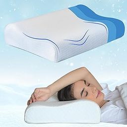 Sleepsia Breathable Cooling Gel Contour Memory Foam Pillow | 1 Year Warranty | Neck Support Cervical Pillow for Pain Relief - Orthopedic Ergonomic Support for Side, Back and Stomach Sleepers-8