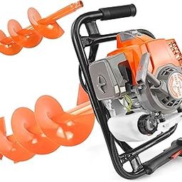 NEOTEC 72CC 2-Stroke Gas Powered Earth Auger Post Fence Hole Digger + 6" 10" Auger Triple Drill Action Design Bits, Petrol Drill Borer-4