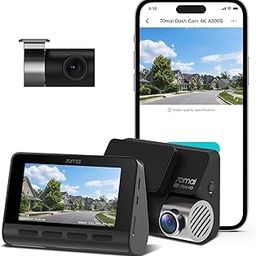 70mai A800S True 4K Dual Channel Car Dash Camera, 2160P Front & 1080P Rear, Built-in GPS Logger, IMX415 Sensor, ADAS, F1.8, 140° 7G Lens, 3D-DNR, 5GHz WiFi, Optional Parking Mode, Upto 128GB Supported-30