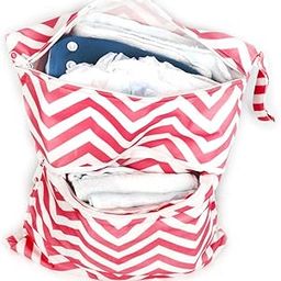 SAZ DEKOR® Baby Waterproof Zipper Reusable Cloth Diaper Bag Snap Tote Red and White Ripple Pattern|Soft Toy|Toddler Infant Hat|Toy for Baby|Musical Toy|-image-99