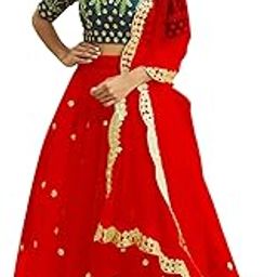 Women's Net Semi-stitched Lehenga Choli Top And Hit Desiner (Free Size)-image-13