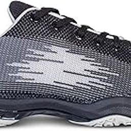 Boldfit Badminton Shoes Shuttle Non Marking Shoes For Badminton Men Light Badminton Shoes For Women & Badminton Shoes Men Breathable Non Marking Shoes For Women Anti Skid Badminton Shoe Black Grey 8-25