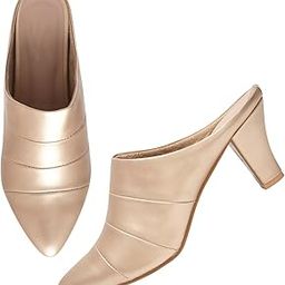 Cone Heel Bellies Mules Fashion Pointed Pump Shoes for Party and Formal Occasions for Girls & Women-image-20