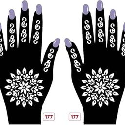 Apcute Stencil mehandi for full hand | Heena Art Temporary Tatto for Kids, Girls & Women, Easy to use, Best Mehandi Design Stencil Sticker collections, Design no - Apcute - H-B - 177-image-13