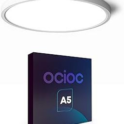 ocioc 12 Inch 24W 5000K 3200LM Flat Round LED Flush Mount Ceiling Light for Kitchen Laundry Room with ETL Listing-image-30