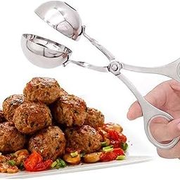 KPS Stainless Steel Meat Ball Maker, Cake Pop Maker, Melon Baller Meatball Maker Non Stick Spoon New Steel Meat Balls Fish Rice Ball, Cookie Dough Scoop for Kitchen (Silver)-image-52
