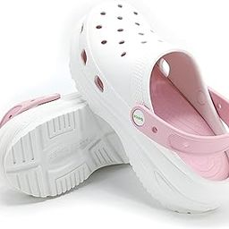 Eva Easy Light Weight Sandals For Women | Comfortable and with Adjustable Back Strap | Water Resistance Clogs (Pack of 1) (White/Pink, 6)-picture-27