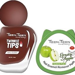 TEEN TEEN Twinkle Tips Nail Polish 10 ml - Shade 34 With Nail Polish Remover Pads-image-125