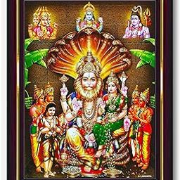 Pavan Photo Laminations Lakshmi Narasimha Swamy Lord Narsingh Bhagwan Wall Painting Framed Home Decor (Wood,Matte,Brown,Small Size,6 x 8 Inch) B593S-image-65