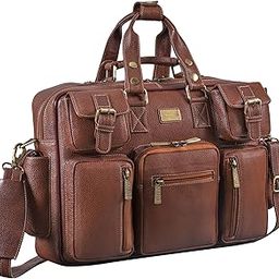Genuine Leather Laptop Bag for Men - Office Bag, Brown - Fits Up to 14/15.6/16 Inch Laptop/MacBook - Laptop Messenger Bag/Side Shoulder Bag with Adjustable Strap - 1 Year Warranty-image-44