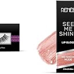 RENEE False Eyelashes Long Natural 3d Fake Eyelash Fallback 1 PairSee Me Shine Lip Gloss - No Show Nude 2.5ml, Non Sticky Glossy & Non Drying Formula, Moisturizing Effect, Compact and Easy to Carry-43