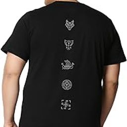 Men's Graphic Print Regular Fit Half Sleeve Round Neck Cotton Plus Size T-Shirt-image-14