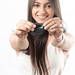 HAIRORIGINALS 100% Human Hair Extensions for Women | Invisible Hair Patch for Instant Length and Volume for Temple, Crown or Thinning Coverage with Easy Clip Fit | Natural Brown, 12 Inches, Pack of 1-40