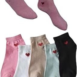 Heart Pattern Ankle Socks, Pack of 5, Multi-Colour-image-43