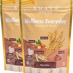 BhavaEarth Wellness Everyday | Sleep & Immunity Booster | Natural Night Drink | 300g | 30 Servings | No Added Sugar | 600g (300g x 2) | Pack of 2-image-12