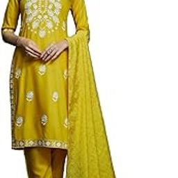 Women's Floral Embroidery Kurta Set with Straight Pants & Viscose Rayon Dupatta - Ethnic Wear-11