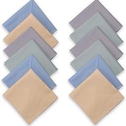 Heart Home 12 Pcs Soft Handkerchief for Women Cotton | 11x11 Inch Lightweight Ladies Handkerchief | Hanky Set for Women and Girls | Ladies Rumal/Hankies | Solid Light Plain-6