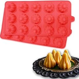 MoldBerry Modak Mould 15 Cavity Mold for Chocolate Candle New Unique Small laddu Maker Ganesh Chaturthi Special Pack of 1(Multi Color)-image-99