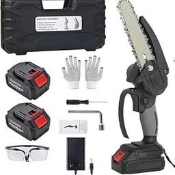 21V Cordless Chainsaw Procut One Hand Lightweight Portable Battery Operated 6inch Mini Chain Saw for Pruning Tree Branch Wood Cuttings With 2 Pc Li-ion Chargable Batteries with Charger A4-image-0