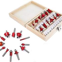 Deodap Shank Tungsten Carbide Woodworking Router Bit Set (1/4-Inch, Multi-Coloured)-12 Pieces-image-30