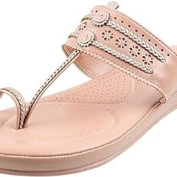 Women Peach Synthetic Kolhapuris Fashion Sandal,EU/39 UK/5 (44-1549)-image-88