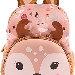 12" Cute Squiril Face Backpack for Kids Girls Boys Toddler Backpack Preschool Nursery Travel Bag,Mini Size - Brown-picture-28