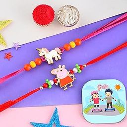 CraftVatika Magnet with Rakhi Gift Combo for Brother Boy Kids Sister Rakhi Set of 2 for Kids Boys Girls Rakhi with Magnet Gift, Fridge Magent for Fridge Door Decor-29