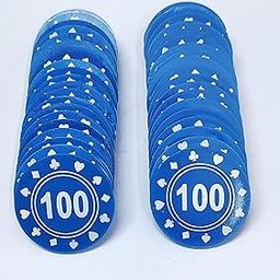 MOREL Plastic Counting Counter Poker Coin Chips 100 Number Printed USE for Restaurant Casino Party Board Games Rummy|Pack of 50|-image-56
