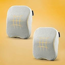 betterhood PosturePro Premium Car Neck Rest Pillow | Car Seat Headrest Pillow | Neck Support Cushion for Comfortable Rides | Memory Foam, Cotton Cover | Orthopedic, Ergonomic (Grey, Pack of 2)-16