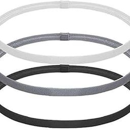 3 Pieces Thick and Slim Non-Slip Elastic Sports Headbands - Athletic Skinny Hair Headband for Women, Men, Boys, Girls - Silicone Grip Hairband Mini Stylish Sweat Hair Band (Black, White, Grey)-27