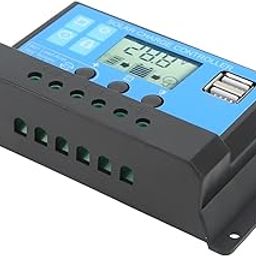 Ubervia® Solar Charge Controller, 3 Stages Charging Management Dual USB Anti Back Circuit Solar Panel Regulator for Home (10A)-31