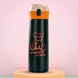 BAYBEE Dreamer Sipper Water Bottle with Straw for Kids | Leak Proof Sippy Water Bottle with Adjustable Strap | BPA Free & Non-Toxic 500ml Capacity | Drinking Sippy for School Kids Boys Girls (Green)-image-69