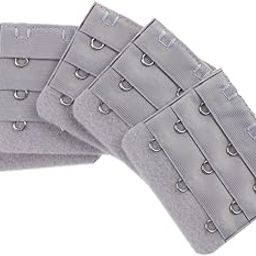 ELBME® 5Pcs Elastic Bra Strap Extension Bra Extenders 3X 3 Hook Gray-48