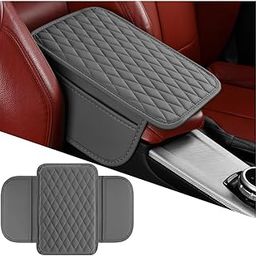Mandark Car Center Console Cover, Microfiber Leather Vehicle Armrest Protector Cushion with 2 Storage Bags, Auto Interior Arm Rest Seat Box Pad Accessories, Universal for SUV, Sedan, Truck (Gray)-image-96