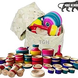 Trustful Traditional Wood Kitchen Set - Chekka Bommalu for Kids Multi Colour Choppu Saman Set 32 Piece-image-76