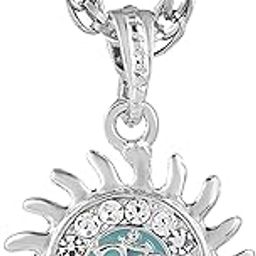MISSMISTER CREATIONS: Brass Silver plated Om Sun Pendant Spiritual HinduTemple Jewellery for Men and Women (MM7667PCKL)-image-2